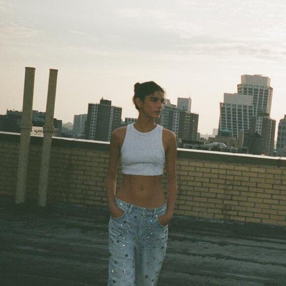 ZARA RELAXED OVERSIZE HIGH-WAIST JEWELS JEANS - Picture 9 of 12